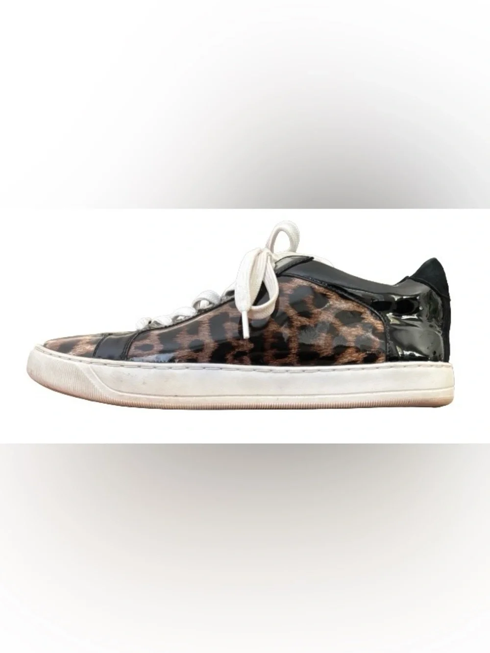 Vaneli Sport Colter Camel Leopard & blk patent lace up Snkrs WM 7.5 athleisure